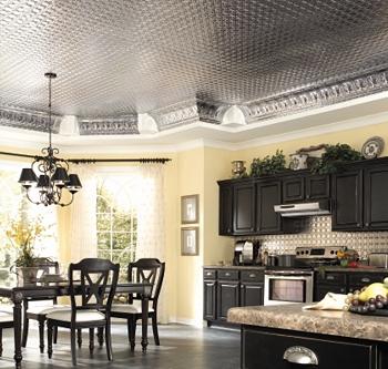 การออกแบบที่ดีที่สุดของเพดานในห้องครัว