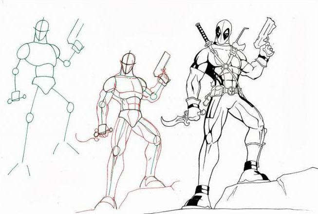 วิธีการวาด Deadpool: ขั้นตอนในการสร้างภาพ